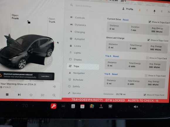 2023 Tesla Model Y Long Range with VIN 7SAYGDEE1PA150771, listed as a Copart auction lot 81805194 with 23,718 mi miles and Salvage Title. Bid and sale history available at DreamBid. Image 9.