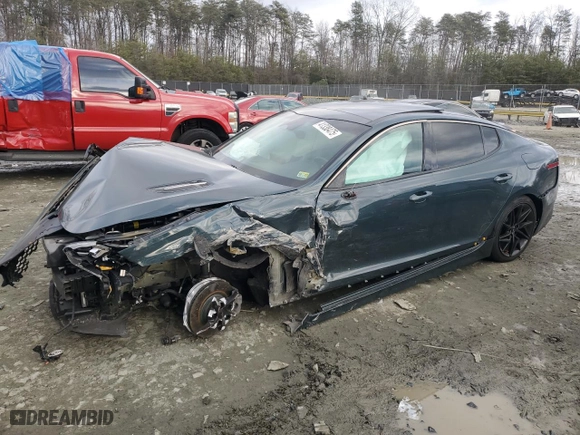 2022 Kia Stinger GT-Line with VIN KNAE35LD5N6101285, listed as a Copart auction lot 41338475 with 0 mi miles and Salvage Title. Bid and sale history available at carsss.com. Image 1.