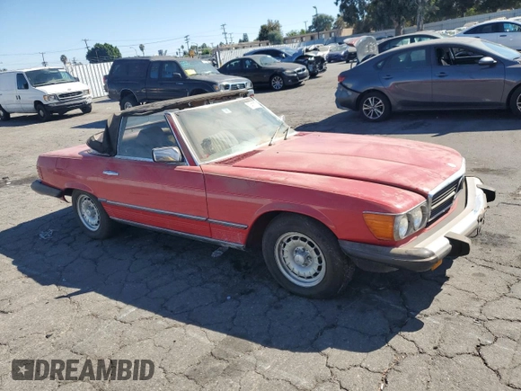 1985 Mercedes-Benz SL with VIN WDBBA45C9FA017476, listed as a Copart auction lot 74177774 with 135,805 mi miles and Salvage title. Bid and sale history available at DreamBid. Image 4.