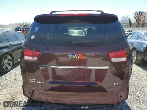 2015 Kia Sedona LX with VIN KNDMB5C15F6020392, listed as a Copart auction lot 49422195 with 176,461 mi miles and Salvage Title. Bid and sale history available at carsss.com. Image 6.