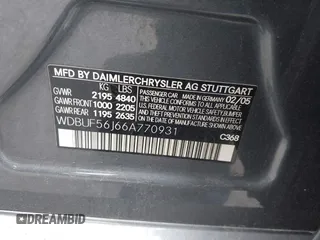 2006 Mercedes-Benz E 350 with VIN WDBUF56J66A770931, listed as a IAAI auction lot 42150799 with 230,188 mi miles and . Bid and sale history available at DreamBid. Image 9.
