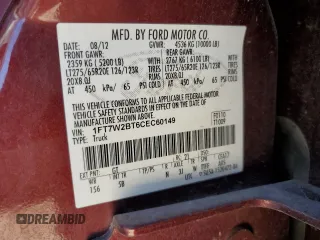 2012 Ford Super Duty F-250 SRW XL with VIN 1FT7W2BT6CEC60149, listed as a Copart auction lot 46857645 with 157,543 mi miles and Salvage Title. Bid and sale history available at carsss.com. Image 15.