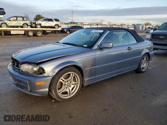2001 BMW 3 Series 330Ci with VIN WBABS53491JU81647, listed as a Copart auction lot 84966314 with 221,823 mi miles and Salvage Title. Bid and sale history available at carsss.com. Image 1.