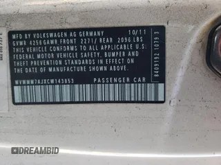 2012 Volkswagen Golf TDI с VIN WVWMM7AJXCW143853, выставлен на аукционе Copart как лот 83233494 с пробегом 173 600 миль миль и Списание • Salvage title. История ставок и продаж доступна на DreamBid. Изображение 12.
