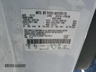 2014 Ford F-150 XL with VIN 1FTEX1CM5EFA57031, listed as a Copart auction lot 57641975 with 280,074 mi miles and Salvage title. Bid and sale history available at DreamBid. Image 13.