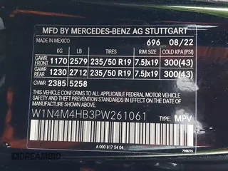2023 Mercedes-Benz GLB 250 с VIN W1N4M4HB3PW261061, выставлен на аукционе IAAI как лот 41478412 с пробегом 23 500 миль миль и . История ставок и продаж доступна на DreamBid. Изображение 9.