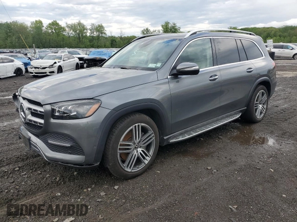 2020 Mercedes-Benz GLS 450 with VIN 4JGFF5KE5LA147665, listed as a Copart auction lot 55346945 with 58,211 mi miles and Salvage Title. Bid and sale history available at DreamBid. Image 1.
