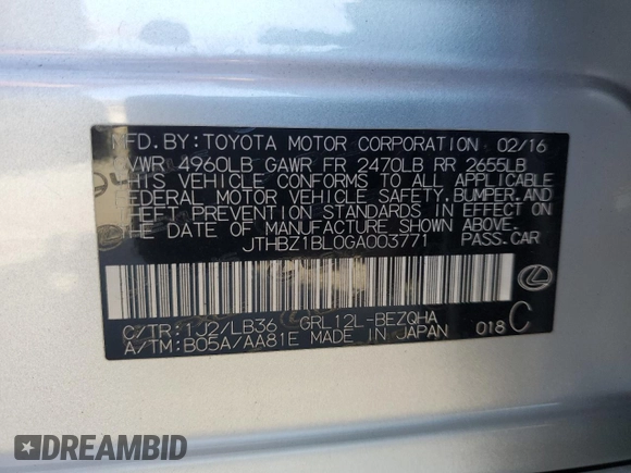 2016 Lexus GS 350 with VIN JTHBZ1BL0GA003771, listed as a Copart auction lot 89278445 with 0 mi miles and Salvage Title. Bid and sale history available at carsss.com. Image 14.