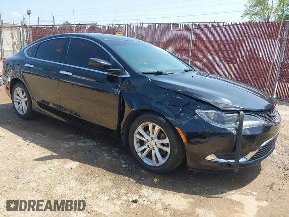 2015 Chrysler 200 Limited with VIN 1C3CCCABXFN661489, listed as a IAAI auction lot 41919598 with 169,131 mi miles. Bid and sale history available at carsss.com. Image 1.