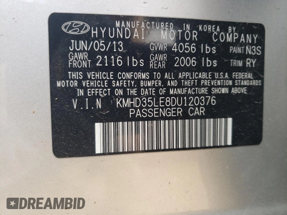 2013 Hyundai Elantra GT with VIN KMHD35LE8DU120376, listed as a Copart auction lot 64396604 with 87,682 mi miles and Salvage Title. Bid and sale history available at carsss.com. Image 13.