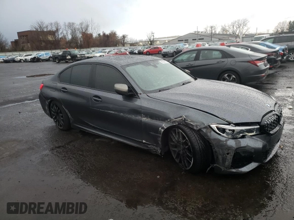 2021 BMW 3 Series M340i xDrive with VIN 3MW5U9J02M8B84525, listed as a Copart auction lot 81679494 with 34,447 mi miles and Salvage Title. Bid and sale history available at carsss.com. Image 4.