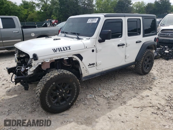 2021 Jeep Wrangler Unlimited Sport S с VIN 1C4HJXDN8MW678979, выставлен на аукционе Copart как лот 57180015 с пробегом 43 335 миль миль и Списание • Salvage title. История ставок и продаж доступна на DreamBid. Изображение 1.