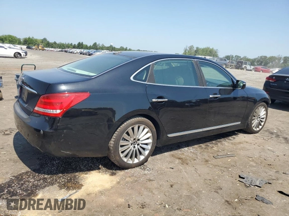 2016 Hyundai Equus Signature with VIN KMHGH4JH4GU101902, listed as a Copart auction lot 61669105 with 115,481 mi miles and Salvage title. Bid and sale history available at DreamBid. Image 3.