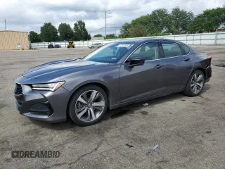 2021 Acura TLX Advance with VIN 19UUB5F67MA005587, listed as a Copart auction lot 57143565 with 39,426 mi miles and Salvage title. Bid and sale history available at DreamBid. Image 1.