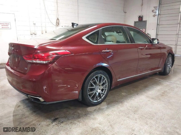 2017 Genesis G80 3.8L with VIN KMHGN4JE7HU168753, listed as a IAAI auction lot 41346557 with 97,059 mi miles. Bid and sale history available at carsss.com. Image 4.