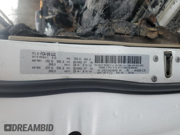 2016 Jeep Grand Cherokee High Altitude with VIN 1C4RJFCG4GC490709, listed as a Copart auction lot 45899025 with 0 mi miles and Salvage Title. Bid and sale history available at carsss.com. Image 12.