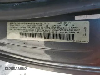 2007 Volkswagen Beetle with VIN 3VWPW31CX7M504745, listed as a Copart auction lot 48799535 with 128,267 mi miles and Salvage Title. Bid and sale history available at DreamBid. Image 12.