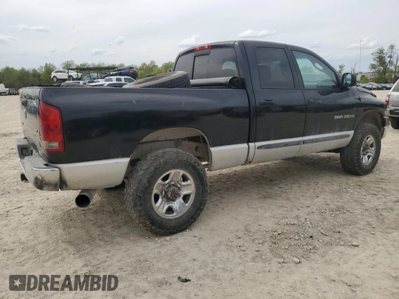 2005 Dodge 2500 SLT with VIN 3D7KS28C75G755894, listed as a Copart auction lot 53874865 with 336,506 mi miles and Salvage Title. Bid and sale history available at DreamBid. Image 3.