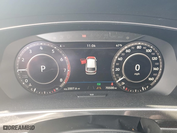 2019 Volkswagen Tiguan SEL Premium with VIN 3VV4B7AX7KM017038, listed as a Copart auction lot 45225445 with 70,500 mi miles and Salvage Title. Bid and sale history available at carsss.com. Image 9.
