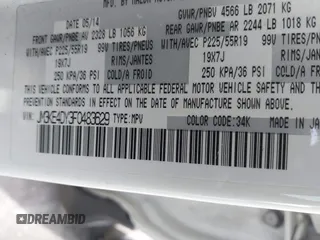 2015 Mazda CX-5 Grand Touring with VIN JM3KE4DY3F0483629, listed as a IAAI auction lot 41054059 with 118,980 mi miles. Bid and sale history available at carsss.com. Image 7.