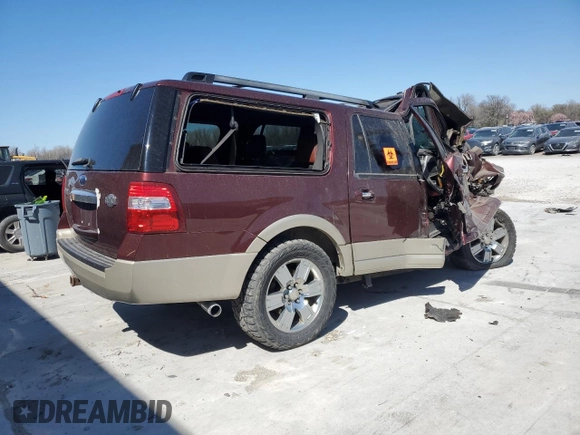 2010 Ford Expedition EL Eddie Bauer with VIN 1FMJK1J54AEA48292, listed as a Copart auction lot 49781405 with 0 mi miles and Salvage Title. Bid and sale history available at carsss.com. Image 3.