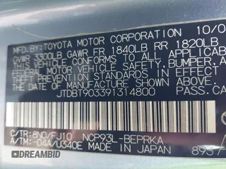 2009 Toyota Yaris z VIN JTDBT903391314800, wystawiony jako IAAI lot #41341594 z przebiegiem 119 610 mil mil oraz . Historia ofert i sprzedaży dostępna na DreamBid. Obrazek 9.