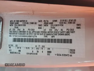 2017 Ford Escape SE with VIN 1FMCU0G99HUB81279, listed as a Copart auction lot 49068195 with 63,039 mi miles and Salvage Title. Bid and sale history available at DreamBid. Image 13.