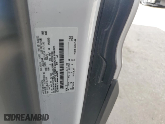 2019 Ford Transit with VIN 1FTYE1CM8KKA51956, listed as a Copart auction lot 74922524 with 24,790 mi miles and Salvage Title. Bid and sale history available at DreamBid. Image 13.