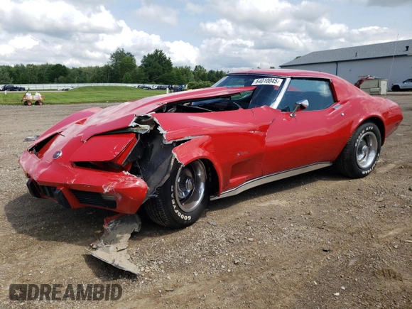 1976 Chevrolet Corvette with VIN 1Z37L6S438793, listed as a Copart auction lot 64010045 with 31,305 mi miles and Salvage title. Bid and sale history available at DreamBid. Image 1.