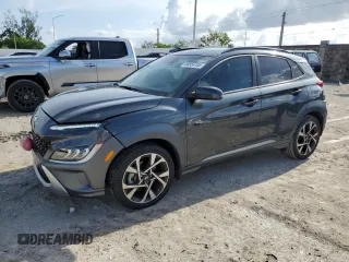 2022 Hyundai Kona Limited with VIN KM8K53A31NU903709, listed as a Copart auction lot 58666705 with 28,505 mi miles and Salvage title. Bid and sale history available at DreamBid. Image 1.