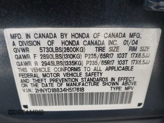 2004 Acura MDX Touring Pkg w/Navigation with VIN 2HNYD18834H517618, listed as a IAAI auction lot 42003807 with 186,555 mi miles. Bid and sale history available at carsss.com. Image 9.