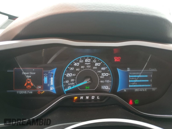 2015 Ford C-Max SE with VIN 1FADP5AU1FL121628, listed as a Copart auction lot 53478945 with 112,016 mi miles and Salvage Title. Bid and sale history available at carsss.com. Image 9.