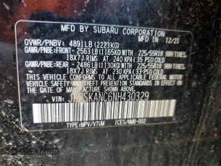 2022 Subaru Forester Limited with VIN JF2SKANC6NH430329, listed as a Copart auction lot 47896085 with 46,224 mi miles and Salvage Title. Bid and sale history available at carsss.com. Image 14.