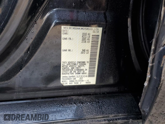 2015 Nissan Altima S with VIN 1N4AL3AP9FC123334, listed as a Copart auction lot 84815944 with 178,229 mi miles and Salvage Title. Bid and sale history available at DreamBid. Image 13.