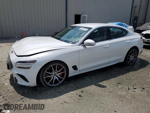 2025 Genesis G70 2.5T with VIN KMTG34SC9SU156684, listed as a Copart auction lot 59886055 with 3,128 mi miles and Clean title. Bid and sale history available at DreamBid. Image 1.
