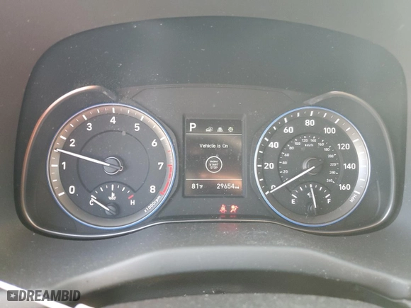2020 Hyundai Kona SEL with VIN KM8K22AA6LU576884, listed as a Copart auction lot 46631705 with 29,654 mi miles and Salvage Title. Bid and sale history available at carsss.com. Image 9.