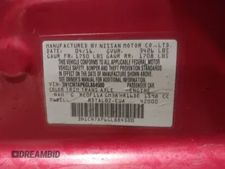 2016 Nissan Versa S Plus with VIN 3N1CN7AP6GL884500, listed as a IAAI auction lot 41349718 with 79,803 mi miles. Bid and sale history available at carsss.com. Image 9.