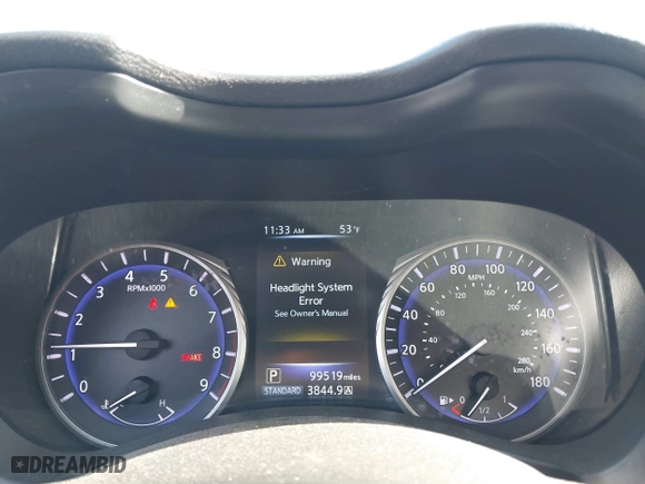 2015 Infiniti Q50 Premium with VIN JN1BV7AP4FM334762, listed as a IAAI auction lot 41443049 with 99,519 mi miles. Bid and sale history available at carsss.com. Image 7.
