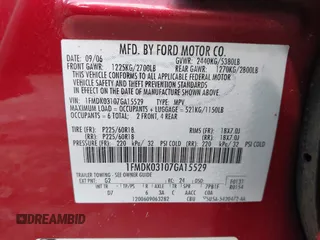 2007 Ford Freestyle Limited with VIN 1FMDK03107GA15529, listed as a IAAI auction lot 41602731 with 268,359 mi miles. Bid and sale history available at carsss.com. Image 9.