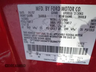 2007 Ford F-150 XLT with VIN 1FTRW14W47FB28677, listed as a IAAI auction lot 41880700 with 334,505 mi miles and . Bid and sale history available at DreamBid. Image 9.