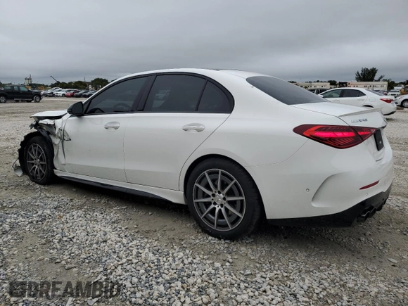 2024 Mercedes-Benz C 43 AMG z VIN W1KAF8HB8RR228611, wystawiony jako Copart lot #42020315 z przebiegiem 1 161 mil mil oraz Szkoda całkowita • Salvage title. Historia ofert i sprzedaży dostępna na DreamBid. Obrazek 2.