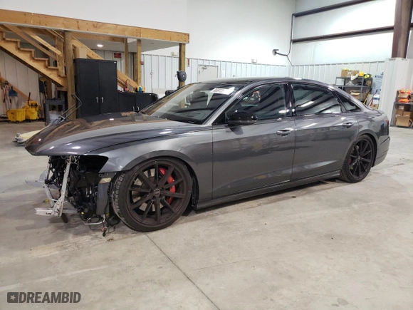2024 Audi S8 with VIN WAULSBF88RN010711, listed as a Copart auction lot 85973944 with 6502 miles and Salvage Title. Bid and sale history available at carsss.com. Image 1.
