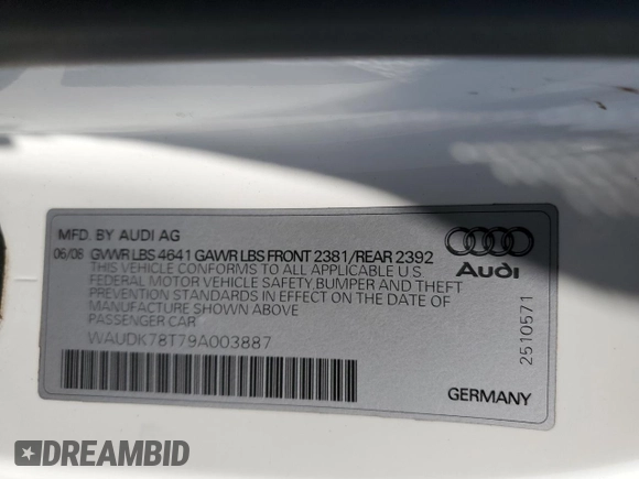 2009 Audi A5 z VIN WAUDK78T79A003887, wystawiony jako Copart lot #49848525 z przebiegiem 144 078 mil mil oraz Czysty tytuł • Clean title. Historia ofert i sprzedaży dostępna na DreamBid. Obrazek 12.