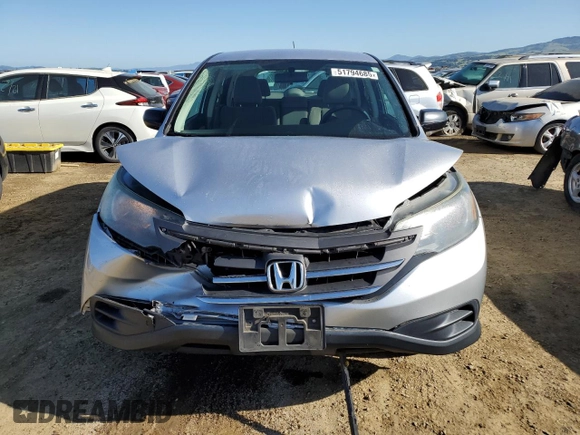 2013 Honda CR-V LX with VIN 3CZRM3H36DG711953, listed as a Copart auction lot 51794685 with 161,592 mi miles and Salvage Title. Bid and sale history available at carsss.com. Image 5.