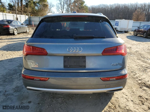 2018 Audi Q5 Premium with VIN WA1ANAFY7J2017368, listed as a Copart auction lot 84911294 with 95,607 mi miles and Salvage Title. Bid and sale history available at carsss.com. Image 6.