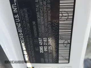 2018 Mercedes-Benz C 300 with VIN 55SWF4JBXJU240593, listed as a Copart auction lot 63388565 with 85,200 mi miles and Salvage title. Bid and sale history available at DreamBid. Image 12.