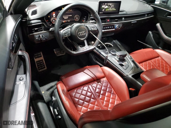 2019 Audi S5 Coupe Premium Plus with VIN WAUP4AF58KA080816, listed as a Copart auction lot 43336615 with 52,684 mi miles and Salvage Title. Bid and sale history available at carsss.com. Image 8.