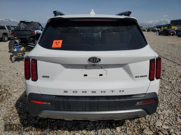 2021 Kia Sorento SX Prestige X-Line with VIN 5XYRKDLF0MG011816, listed as a Copart auction lot 52549105 with 92,023 mi miles and Salvage Title. Bid and sale history available at carsss.com. Image 6.