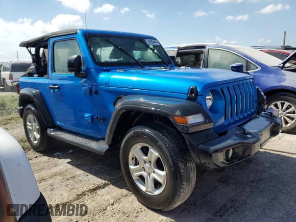2021 Jeep Wrangler Sport with VIN 1C4GJXAG7MW858553, listed as a Copart auction lot 74095444 with Not Provided miles and Non Repairable. Bid and sale history available at DreamBid. Image 4.
