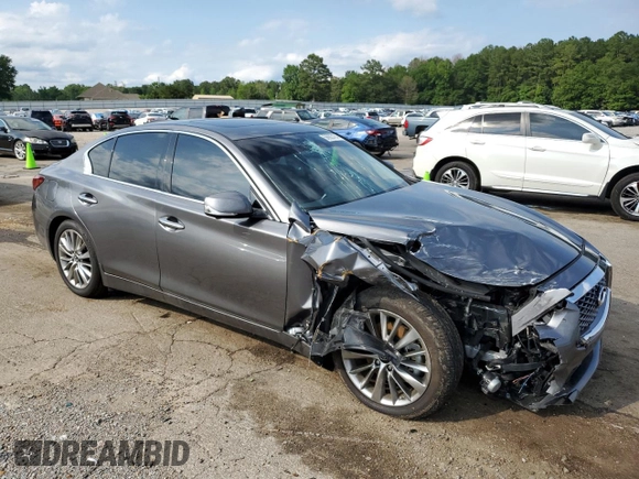 2024 Infiniti Q50 Luxe with VIN JN1EV7BR6RM630092, listed as a Copart auction lot 56903184 with 4,846 mi miles and Salvage Title. Bid and sale history available at DreamBid. Image 4.